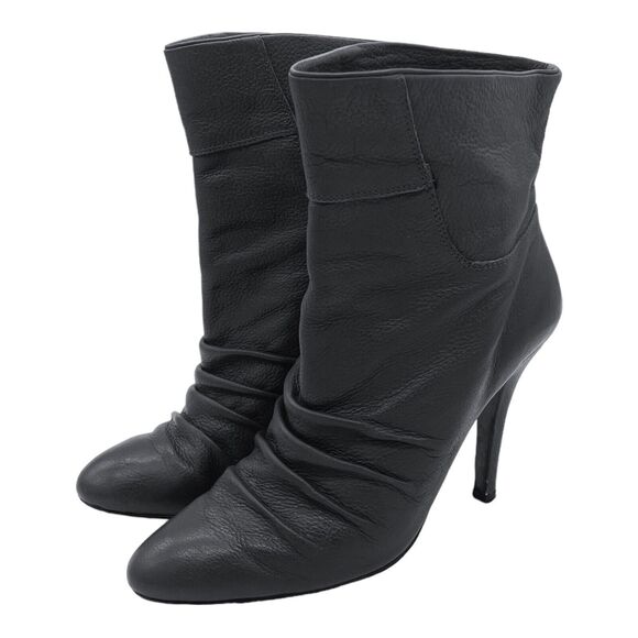 Bebe NORA Boots Womens 7 Leather Slouchy Heeled Bootie Coastal Cowgirl Boho Chic - Picture 4 of 13